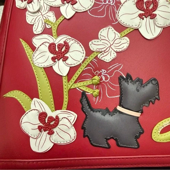 RADLEY London Red LUNAR NEW YEAR 2025 3D Flower Snake Zip Top Grab Crossbody Bag - Picture 13 of 16